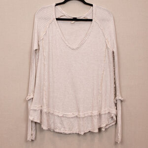 We The Free Laguna white thermal waffle knit top-XS